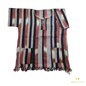 African Kikoy Men’s Shirt with Short Sleeve