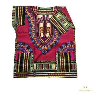 African Print Kikoi Men’s Shirt with Short Sleeve