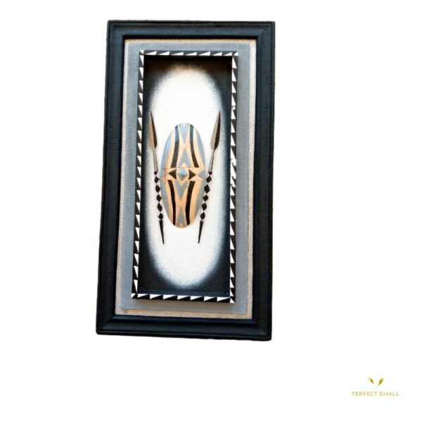 Decorative Traditional Rwandan Spears and Shield Wall Art