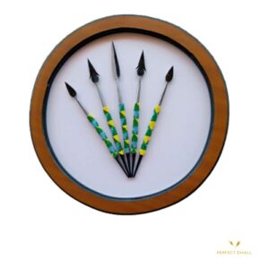 Rwandan Traditional Beaded Spears Wall Art -Circled