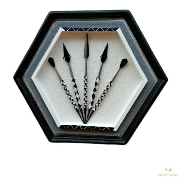 Rwandan Traditional Spears & Shield Frame Wall Art -Hexagon