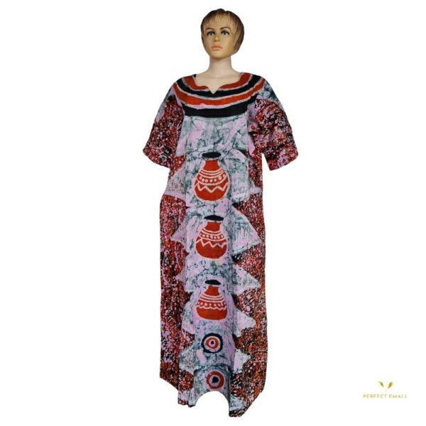 African Women Long Dress Short Sleeve