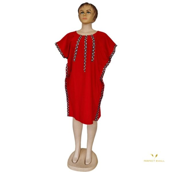 African Women Short Dresses-N red