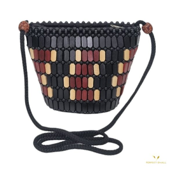 African Handmade Women Shoulder Bags with Beads and Zipper Tape