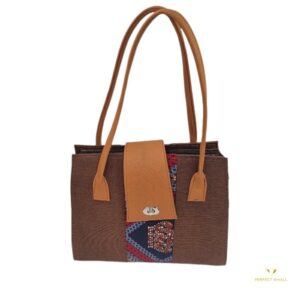 African Women Top Handle Bag-The leather