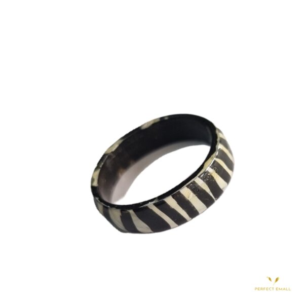 African Handmade Horn Ring zebra