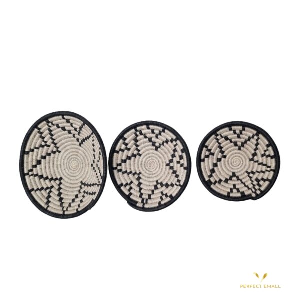 Star Woven Bowls Wall Hanging Home Decor -Black