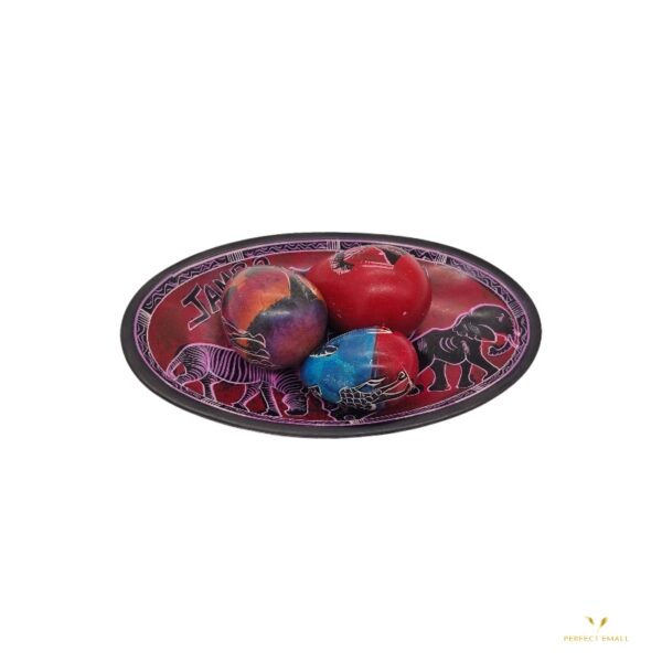 Dark Red Decorative Plate-Africa