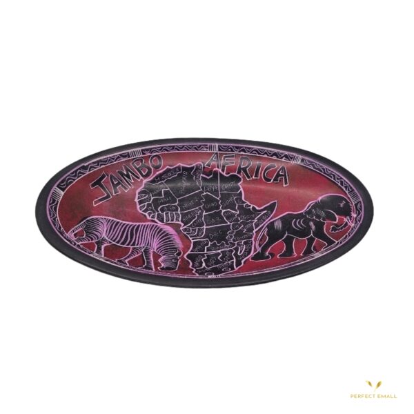 Dark Red Decorative Plate-Africa