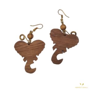 Wooden Earrings for Ladies -love