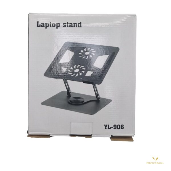 Laptop Stand YL-906 with 2 Cooling Fans up to 15.6” Black - Image 6