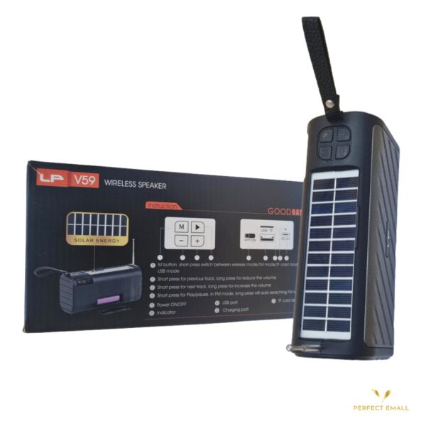 LP-V59 Wireless Bluetooth Speaker Solar Charging - Image 3