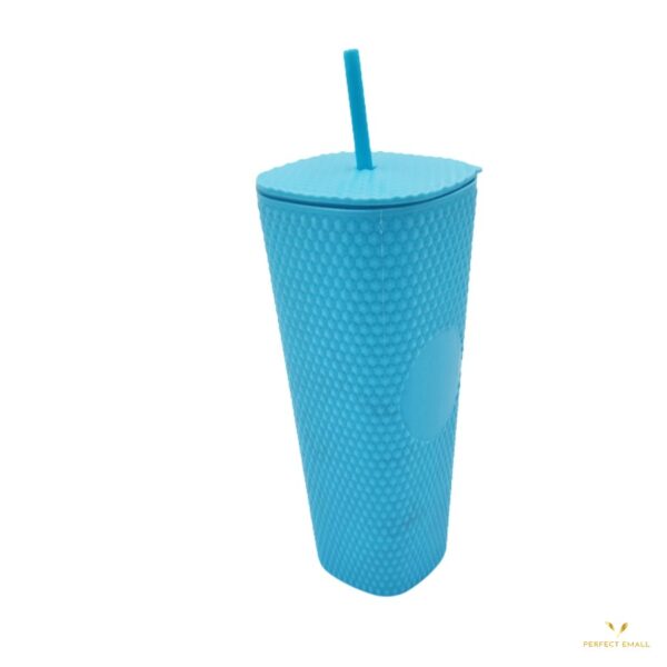 Multipurpose Juice Bottle with Straw Plastic Shaker Glass with Paper Straw for Coffee Juice Smoothie