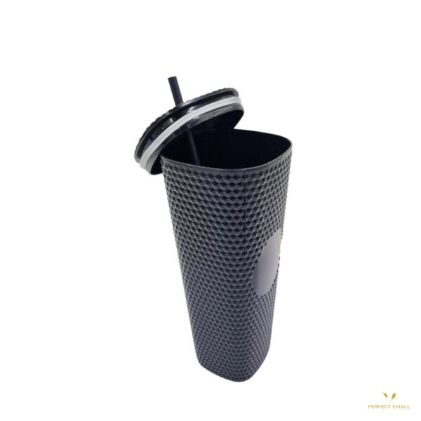 Multipurpose Juice Bottle with Straw Plastic Shaker Glass with Paper Straw Airtight Lid for Coffee Juice Smoothie